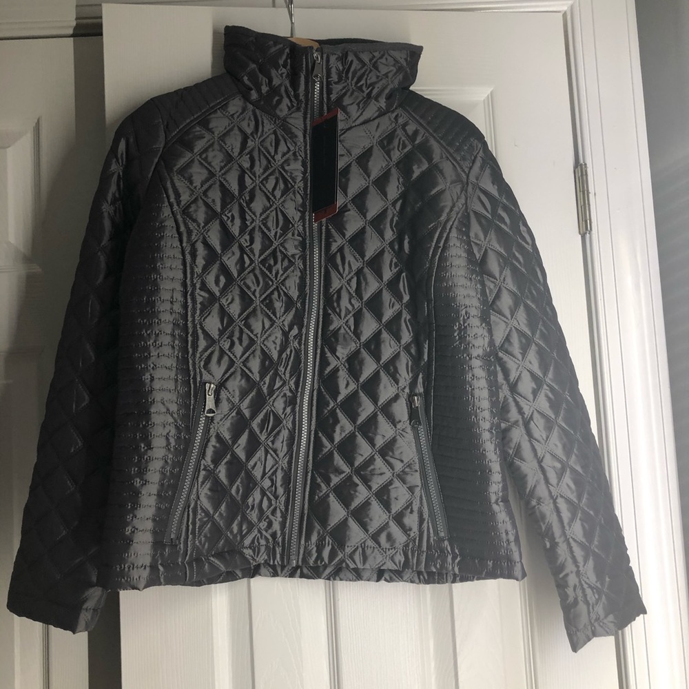 Silver puffer jacket